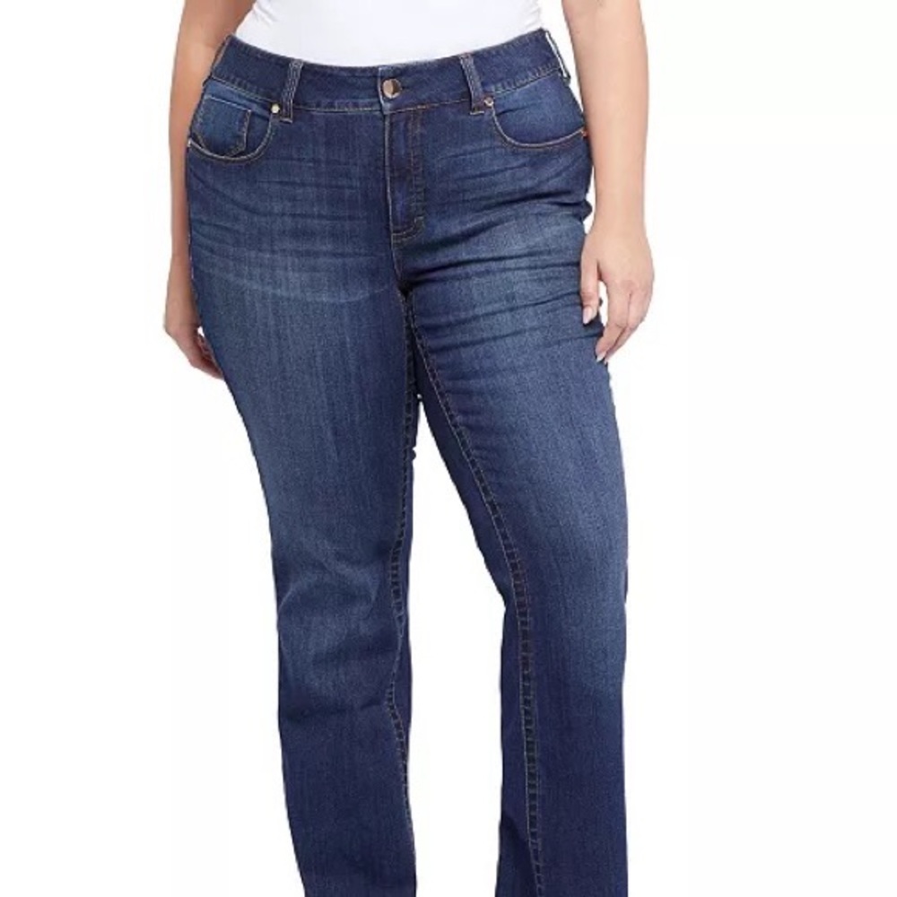 🆕Seven7 Ladies Plus Tummyless Mid Rise Bootcut Denim Jeans - 20W